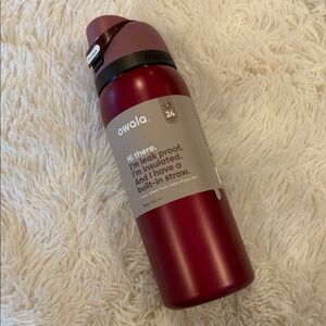 Owala Red Insulated Water Bottle with Straw
